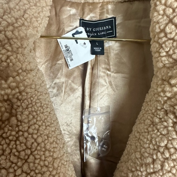 NWT NEW G by Giuliana Black Label Sherpa Fleece Teddy Coat Size L - Picture 3 of 5